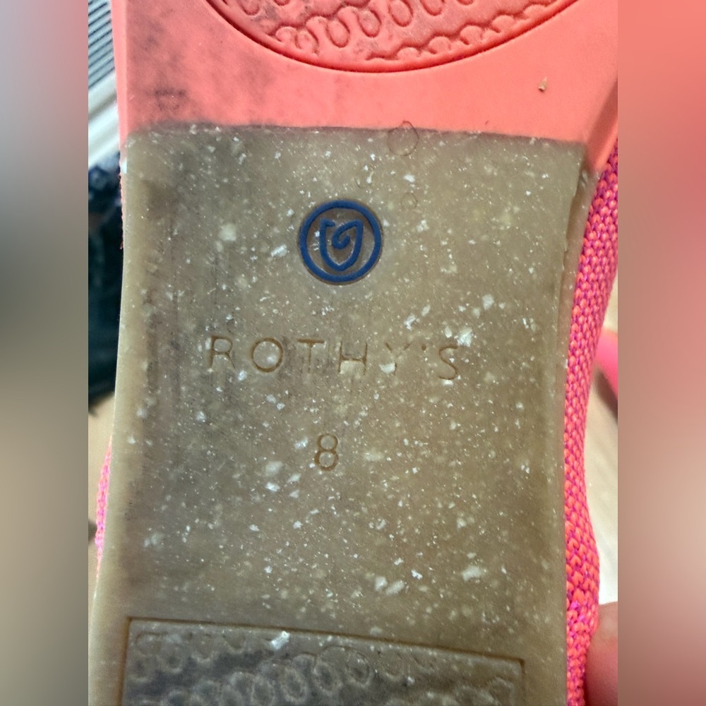 Rothy's Pink and Blue Classic Flats Sz 8 - Picture 5 of 5